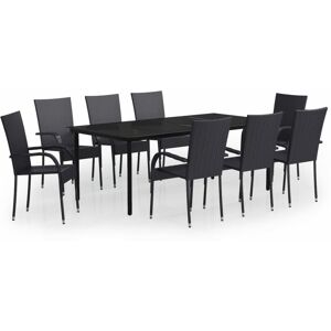 BERKFIELD HOME Mayfair 9 Piece Garden Dining Set Black