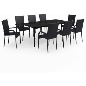 BERKFIELD HOME Mayfair 9 Piece Garden Dining Set Black