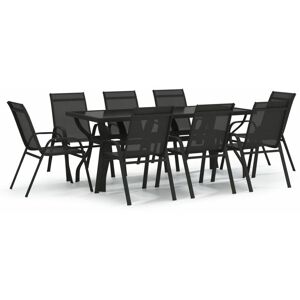 BERKFIELD HOME Mayfair 9 Piece Garden Dining Set Black