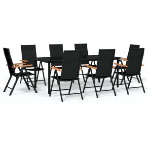 BERKFIELD HOME Mayfair 9 Piece Garden Dining Set Black