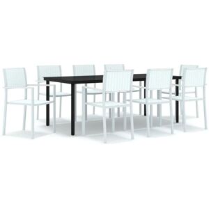 BERKFIELD HOME Mayfair 9 Piece Garden Dining Set White