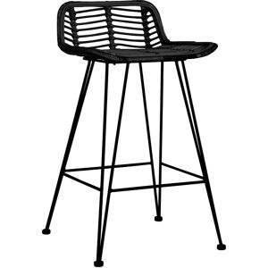 BERKFIELD HOME Mayfair Bar Chairs 2 pcs Black Rattan