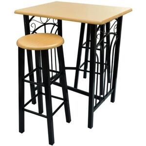 BERKFIELD HOME Mayfair Breakfast/Dinner Table Dining Set mdf with Black