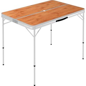 BERKFIELD HOME Mayfair Folding Camping Table with 2 Benches Aluminium Brown