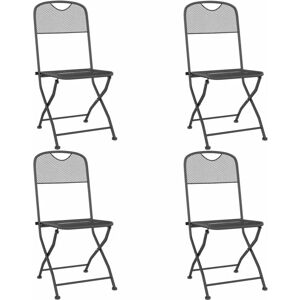 BERKFIELD HOME Mayfair Folding Garden Chairs 4 pcs Expanded Metal Mesh Anthracite