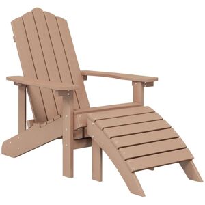 Berkfield Home - Mayfair Garden Adirondack Chair with Footstool hdpe Brown