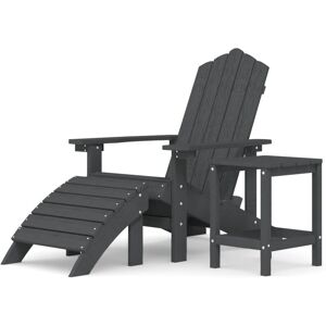 BERKFIELD HOME Mayfair Garden Adirondack Chair with Footstool & Table HDPE Anthracite