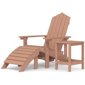 BERKFIELD HOME Mayfair Garden Adirondack Chair with Footstool & Table hdpe Brown