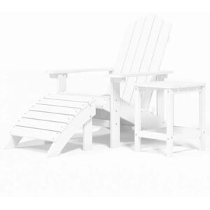 Berkfield Home - Mayfair Garden Adirondack Chair with Footstool & Table hdpe White