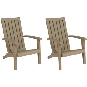 BERKFIELD HOME Mayfair Garden Adirondack Chairs 2 pcs Light Brown Polypropylene