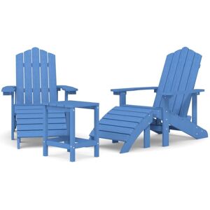 BERKFIELD HOME Mayfair Garden Adirondack Chairs with Footstool & Table hdpe Aqua Blue