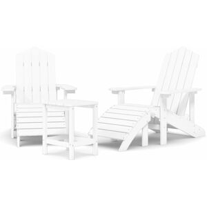 BERKFIELD HOME Mayfair Garden Adirondack Chairs with Footstool & Table hdpe White