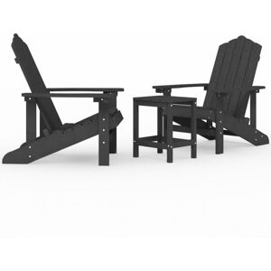 BERKFIELD HOME Mayfair Garden Adirondack Chairs with Table hdpe Anthracite