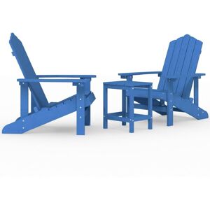BERKFIELD HOME Mayfair Garden Adirondack Chairs with Table hdpe Aqua Blue