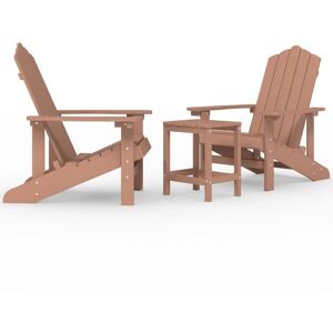 BERKFIELD HOME Mayfair Garden Adirondack Chairs with Table hdpe Brown