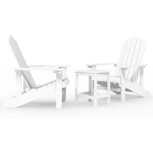 BERKFIELD HOME Mayfair Garden Adirondack Chairs with Table hdpe White