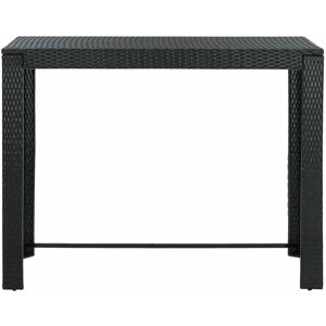 BERKFIELD HOME Mayfair Garden Bar Table Black 140.5x60.5x110.5 cm Poly Rattan