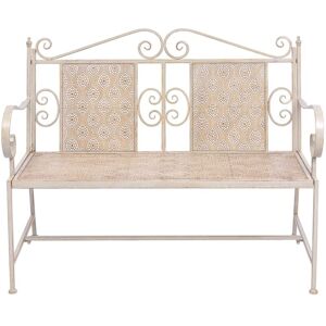 BERKFIELD HOME Mayfair Garden Bench 115 cm Steel Vintage White