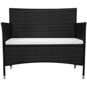 Berkfield Home - Mayfair Garden Bench with Cushion Poly Rattan Black