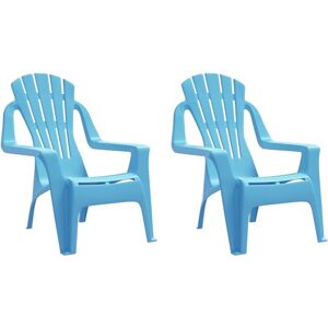 BERKFIELD HOME Mayfair Garden Chairs 2 pcs for Children Blue 37x34x44 cm pp Wooden Look