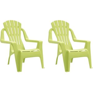 BERKFIELD HOME Mayfair Garden Chairs 2 pcs for Children Green 37x34x44cm PP Wooden Look