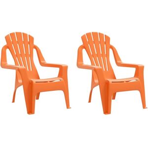 BERKFIELD HOME Mayfair Garden Chairs 2 pcs for Children Orange 37x34x44cm pp Wooden Look