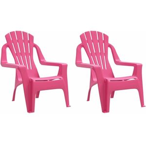 BERKFIELD HOME Mayfair Garden Chairs 2 pcs for Children Pink 37x34x44 cm PP Wooden Look