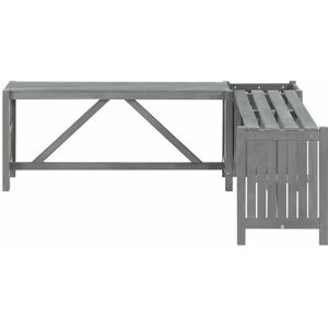 Berkfield Home - Mayfair Garden Corner Bench with Planter 117cm Solid Acacia Wood Grey