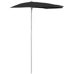 Berkfield Home - Mayfair Garden Half Parasol with Pole 180x90 cm Black