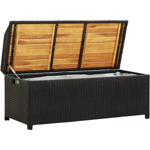 Berkfield Home - Mayfair Garden Storage Bench 120 cm Poly Rattan Black