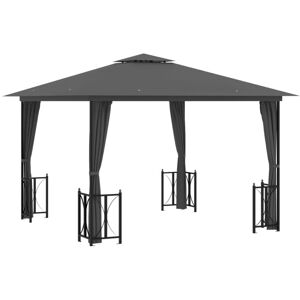 BERKFIELD HOME Mayfair Gazebo with Sidewalls&Double Roofs 3x3 m Anthracite