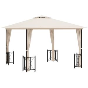 BERKFIELD HOME Mayfair Gazebo with Sidewalls&Double Roofs 3x3 m Cream