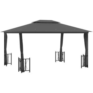 BERKFIELD HOME Mayfair Gazebo with Sidewalls&Double Roofs 3x4 m Anthracite