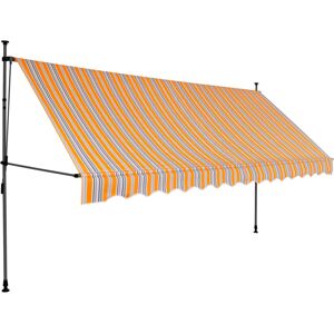 Berkfield Home - Mayfair Manual Retractable Awning with led 350 cm Yellow and Blue