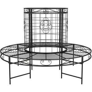 BERKFIELD HOME Mayfair Round Tree Bench Ø137 cm Black Steel