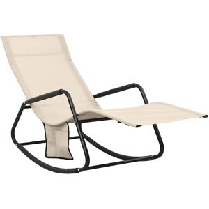 BERKFIELD HOME Mayfair Sun Lounger Steel and Textilene Cream