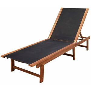 BERKFIELD HOME Mayfair Sun Loungers 2 pcs with Table Solid Acacia Wood and Textilene