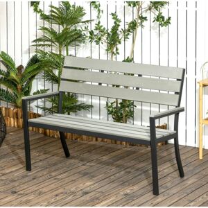 Uniquehomefurniture - Metal Garden Bench 2 Seater Outdoor Furniture Modern Patio Loveseat Park Chair