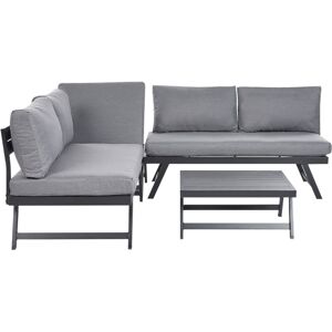 Beliani - Modern 5 Seat Outdoor Sofa Set Cushions Coffee Table Grey Coccorino - Grey