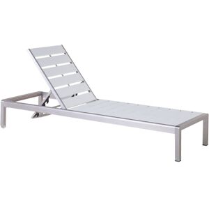 BELIANI Modern Garden Lounger Reclining Adjustable Back White Nardo - White