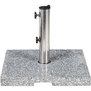 Beliani - Modern Outdoor Garden Square Umbrella Base Granite Stainless Steel Grey Ceggia - Grey