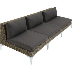 Tectake - Rattan Garden Furniture Villanova, Set 4 - sofa for garden, rattan furniture, garden corner sofa - Mottled Anthracite