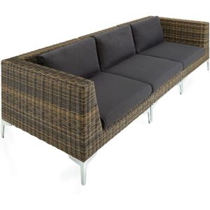 Tectake - Rattan Garden Furniture Villanova, Set 2 - sofa for garden, rattan furniture, garden corner sofa - Mottled Anthracite