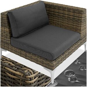 Tectake - Rattan Garden Furniture Villanova, left corner chair - sofa for garden, rattan furniture, garden corner sofa - Mottled Anthracite