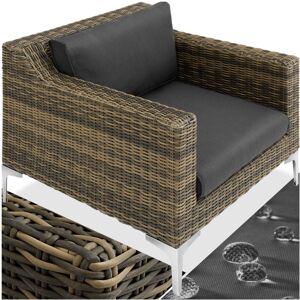 Tectake - Rattan Garden Furniture Villanova, Armchair - sofa for garden, rattan furniture, garden corner sofa - Mottled Anthracite