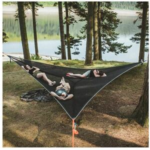 LUNE MoonLarge Triangular Aerial Hammock for Camping Tree Multi-Person Portable Hammock Design for 3 People for Travel Backyard Outdoor Garden Camping