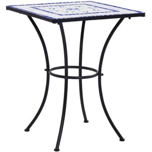 Mosaic Bistro Table Blue and White 60 cm Ceramic Vidaxl Blue