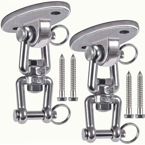 Norcks - Set of 2 Permanent Antirust Stainless Steel 304 Heavy Duty Swing Hangers 1000LB Capacity, 360° Rotate with 4 Lag Screws for Wooden Sets,