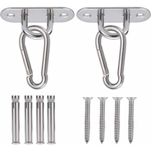 NORCKS Set of 2 Swing Hangers Hooks, Heavy Duty Swing Hangers 900KG Capacity, Stainless Steel 180°Swivel Hammock Hooks for Concrete Wooden Sets Yoga Hammock