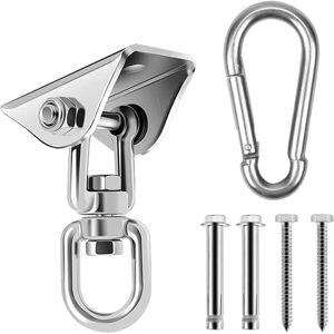 NORCKS Stainless Steel Swing Hangers, Heavy Duty 360° Swivel Hammock Swing Hooks, Ceiling Mount Hook with Spring Buckle, Suspension Hooks for Yoga Hammock